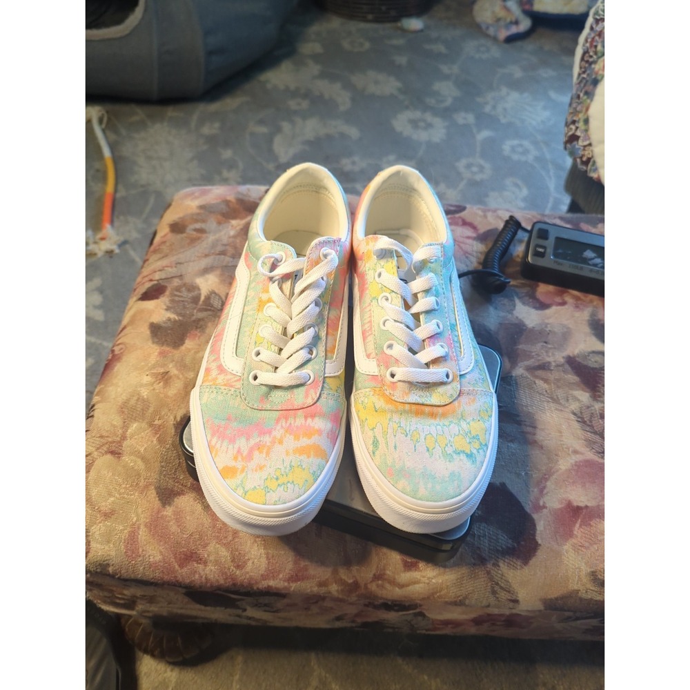 Vans Women's Sz 9 Multicolor Lace Up Ward Psychedelic Tie Dye NEW